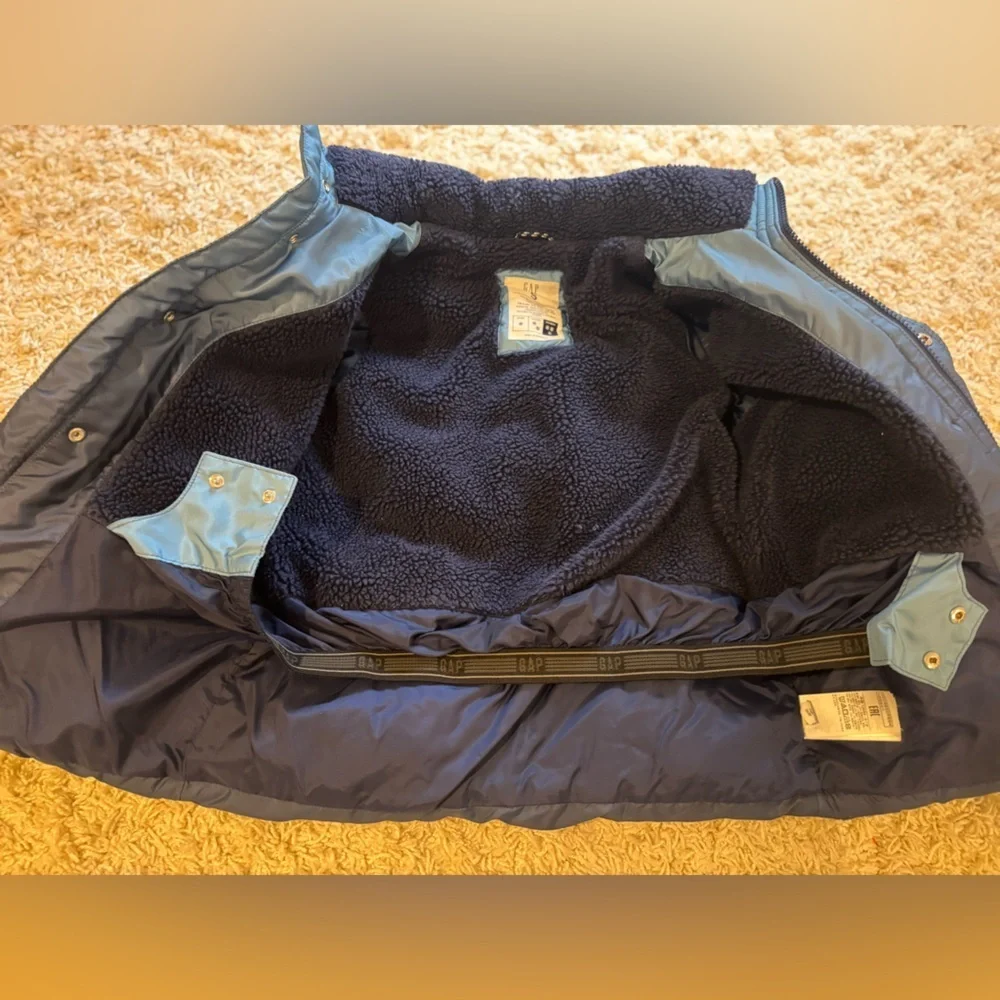 GAP Kids Navy and Blue Ombré Puffer Jacket